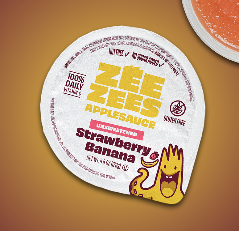 Zee Zees, Applesauce Cup, Strawberry Banana, Unsweetened, I/W, 4.5oz image
