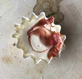 Mini Cheesecake Florets, Strawberry Swirl