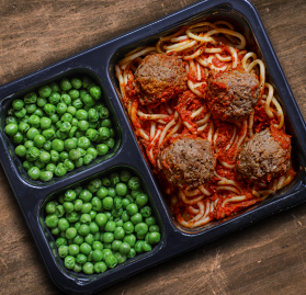 HALAL, Frozen Meal, Spaghetti & Meatballs, 20 oz