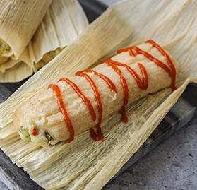 Tamales w/ Husk, Poblano Pepper and Cheese