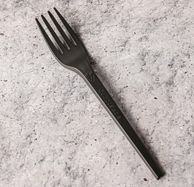 Plastic Fork, Compostable, Black