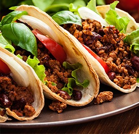 Taco Meat, Turkey, Seasoned, Cooked