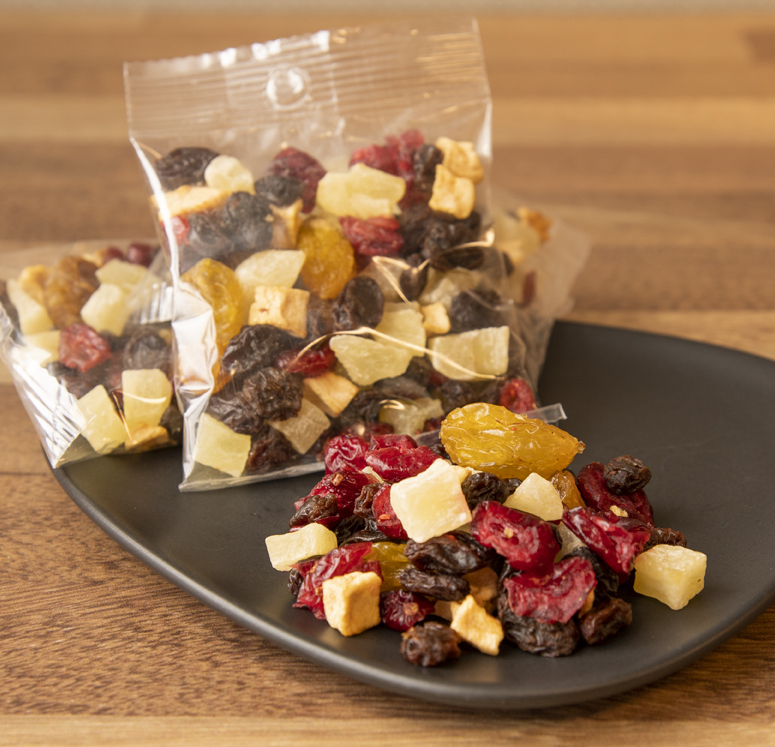Dried Fruit, Mixed Blend, Clear Pouch, IW, 1.33 oz.