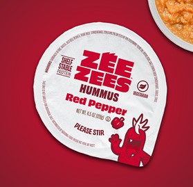 Zee Zees, Hummus Cup, Red Pepper, I/W, 4.5oz