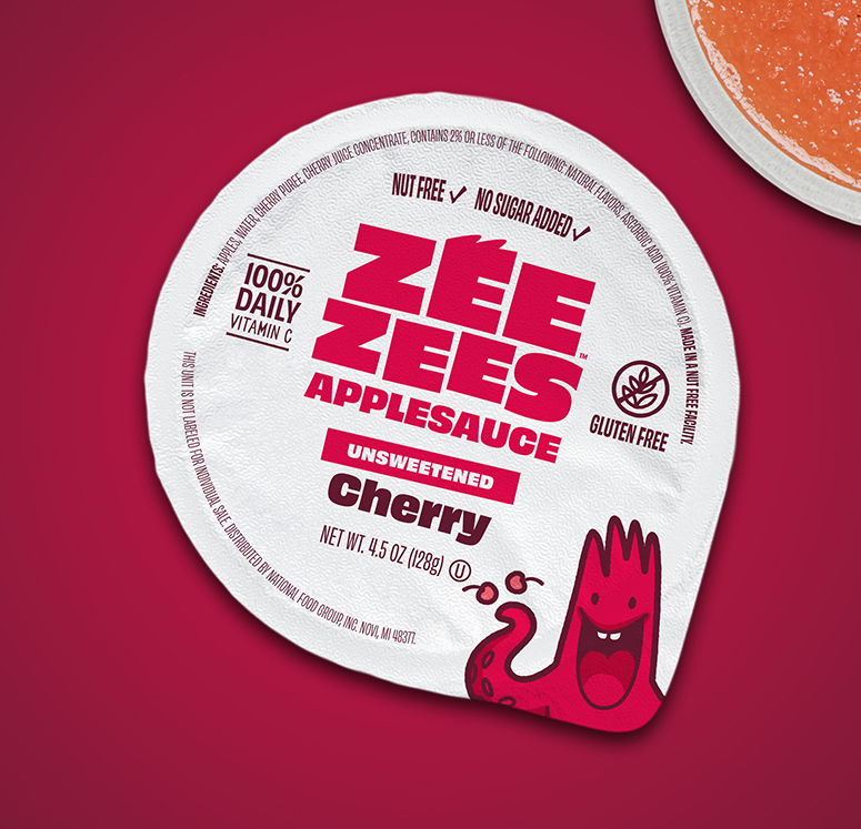 Zee Zees, Applesauce Cup, Cherry, Unsweetened, I/W, 4.5oz