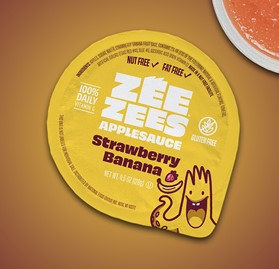 Zee Zees, Applesauce Cup, Strawberry Banana, I/W, 4.5oz