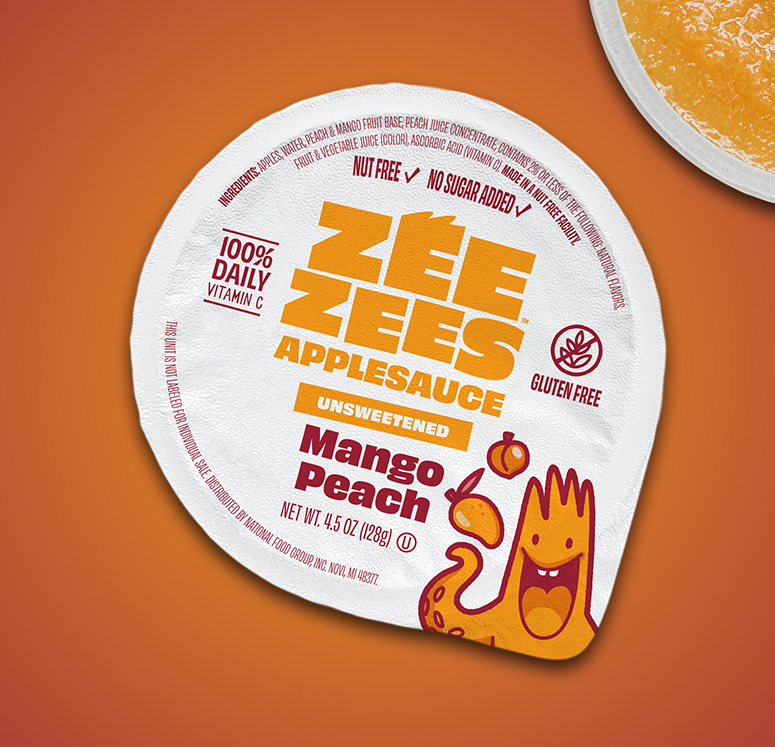 Zee Zees, Applesauce Cup, Mango Peach, Unsweetened, I/W, 4.5oz