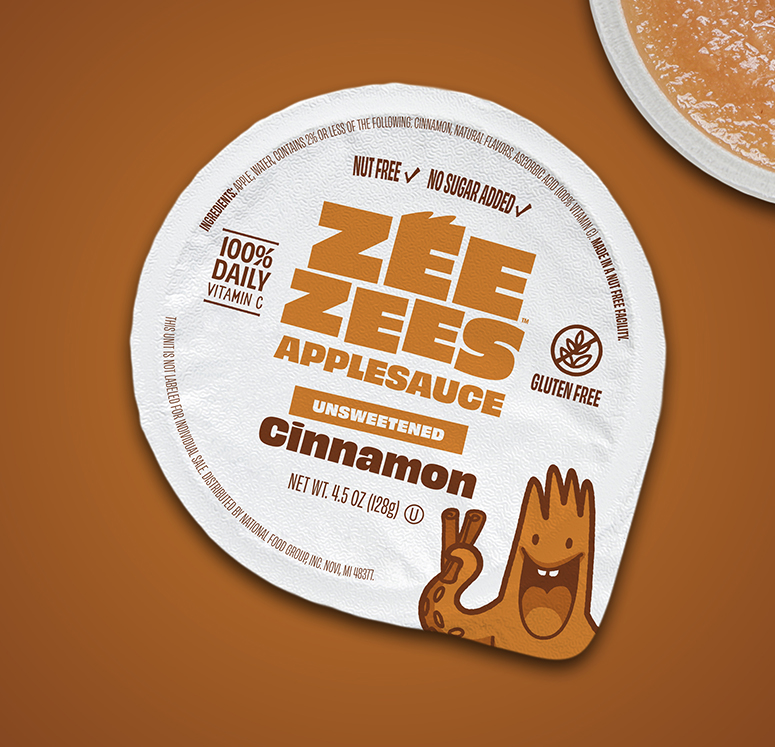 Zee Zees, Applesauce Cup, Cinnamon, Unsweetened, I/W, 4.5oz