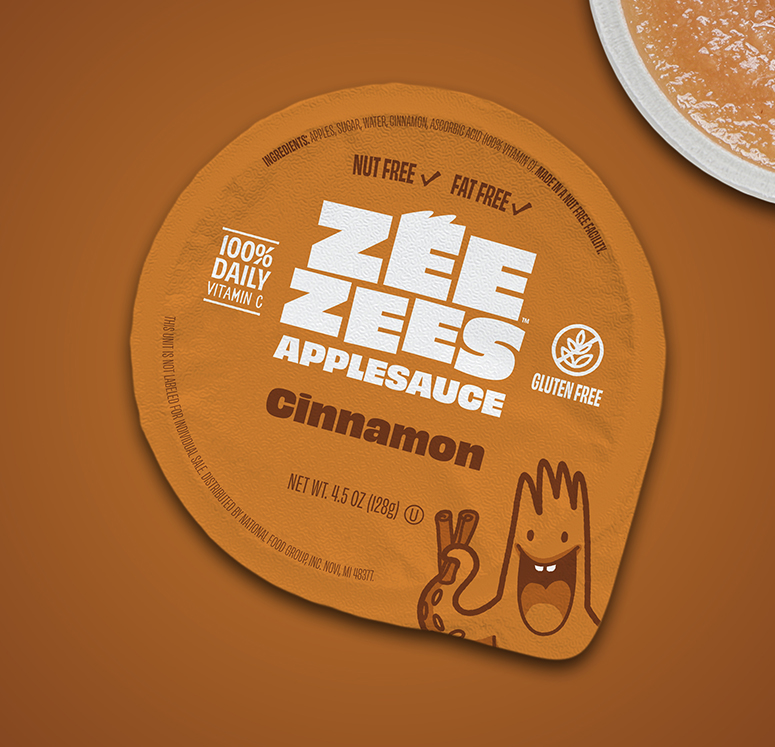 Zee Zees, Applesauce Cup, Cinnamon, I/W, 4.5oz