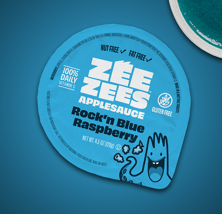 Zee Zees, Applesauce Cup, Rock'n Blue Raspberry, I/W, 4.5oz